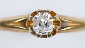 A small gold and diamond ring, 19th century